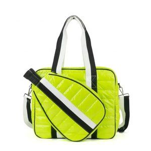 NEW- Lime Green/yellow Puffer Pickleball Tote Bag; inspired by the Rolyn bag
